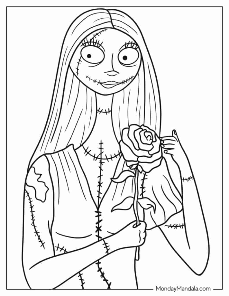 22 nightmare before christmas coloring pages (free pdfs)